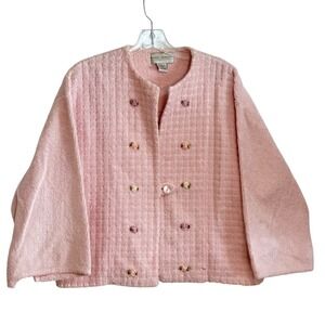 Mark Travers Supertex Australia Jacket Pink Terry Cloth Rosettes Soft Girl M